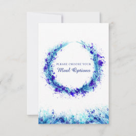 Cartão RSVP Placas de cerâmica azul de seleção de refeição de