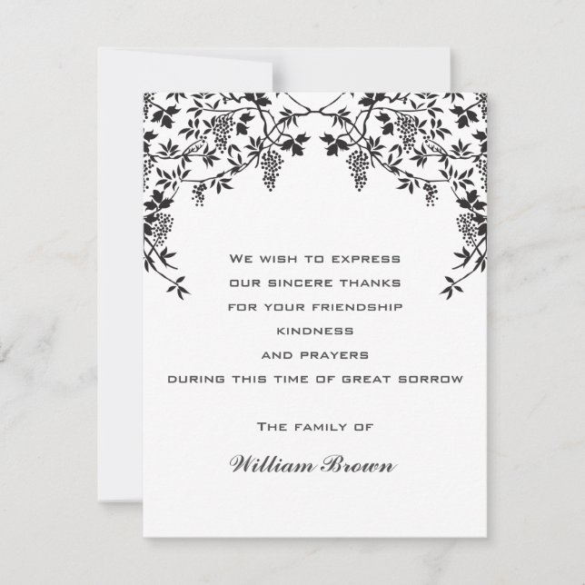 Cartão RSVP Placas de Nota de Simpatia de Uvas (Frente)