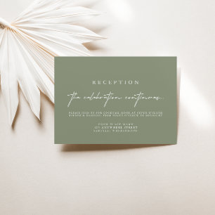 Cartão RSVP Placas de Recepção de casamento Verde Elegante