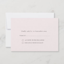 Cartão RSVP Plano de fundo mínimo sólido romântico embebido pá