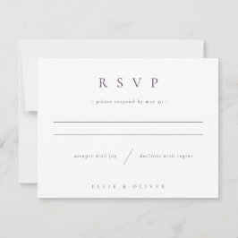 Cartão RSVP Plum Purple Boho Foto Moderna de Casamento