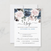 Pó Azul Rubor Rosa Floral Botânico Casamento