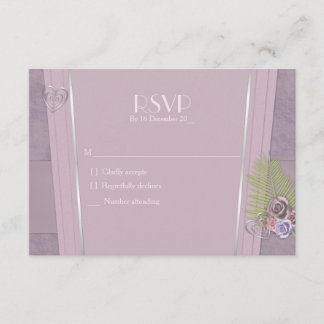 Cartão RSVP Pó empoeirado, púrpura pálida e casamento floral R