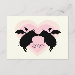 Cartão RSVP Pombos voadores