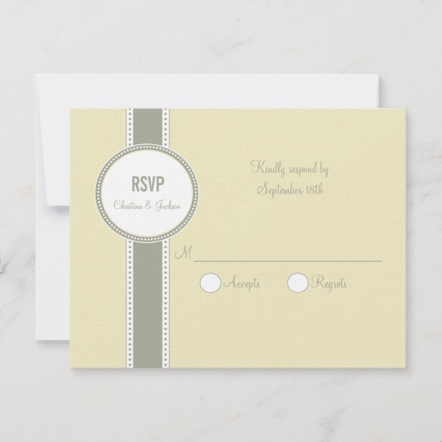 Cartão RSVP Portland Response Card: Vanilla (Frente)