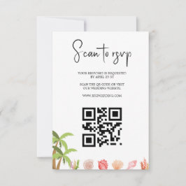 Cartão RSVP Praia de Verão com Aquarela Moderna