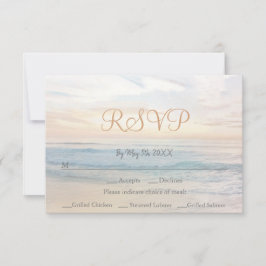 Cartão RSVP Praia Sunset Praia Themed Casamento à beira-mar