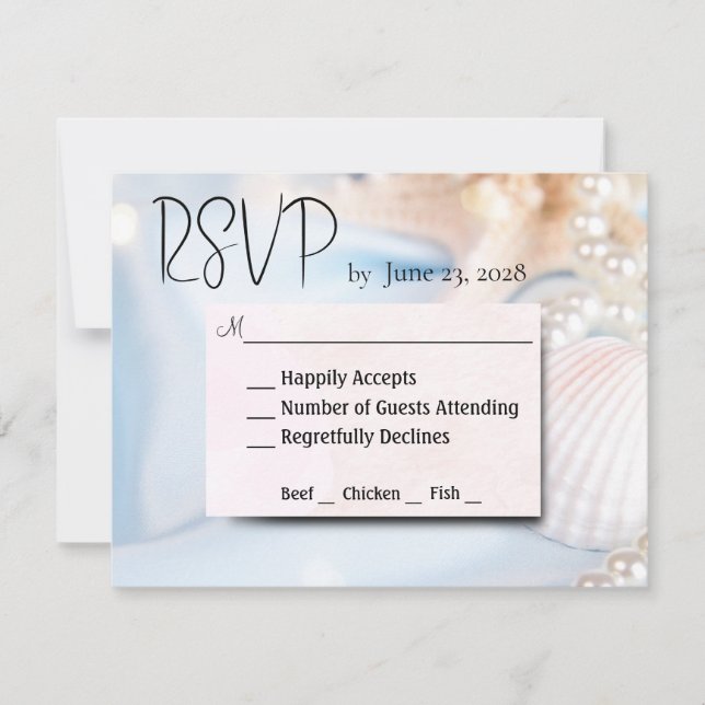 Cartão RSVP Prateleiras de Casamento e Pérolas (Frente)