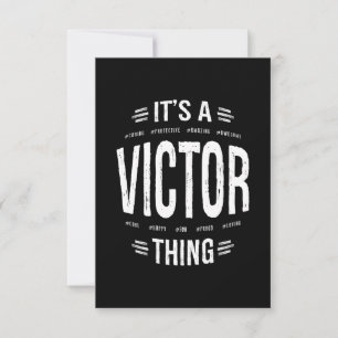 Cartão RSVP Presente de Aniversário do Nome Personalizado Vic