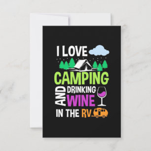 Cartão RSVP Presente de Natal Eu Amo Beber Vinho no RV