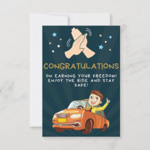 Cartão RSVP Presente para novo motorista, aproveite com meu no