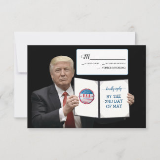 Cartão RSVP Presidente Trump Casamento Patriótico Personalizad
