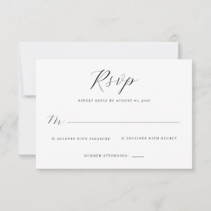 Cartão RSVP Preto Elegante