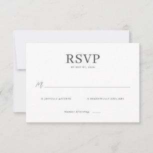 Cartão RSVP Preto Elegante