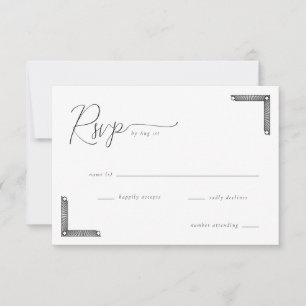 Cartão RSVP Preto Elegante
