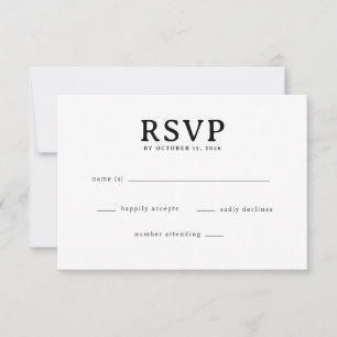 Cartão RSVP Preto Elegante
