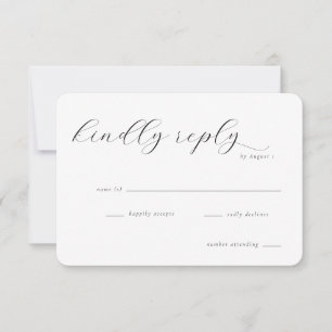 Cartão RSVP Preto Elegante