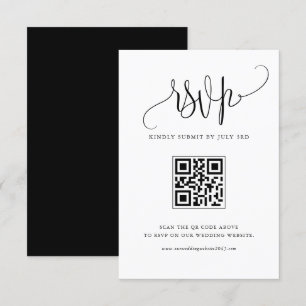 Cartão RSVP Preto Fazemos Moderno Código QR de Casamento de Ca