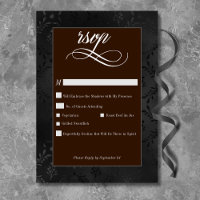 Preto-Gótico Escuro Satin Damask Brown