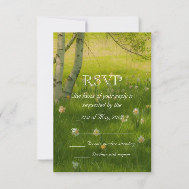 Cartão RSVP Primavera Daffodils (Frente)