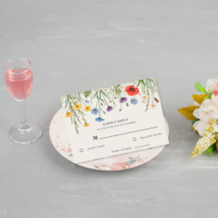 Cartão RSVP Primavera Wild Flower Meadow Wedding