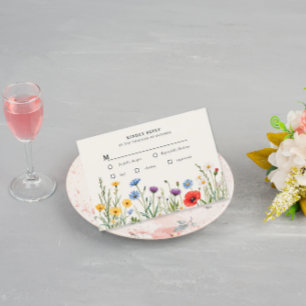 Cartão RSVP Primavera Wild Flower Meadow Wedding