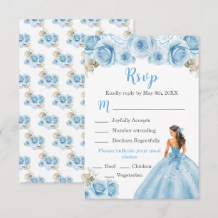 Cartão RSVP Princesa Floral na Escolha da Refeição do Vestido 