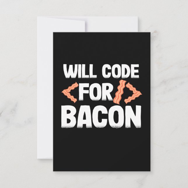 Cartão RSVP Programador Codificará Para Bacon (Frente)