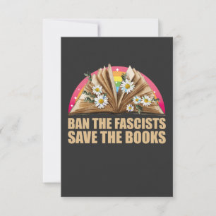 Cartão RSVP proibir os fascistas salvar os livros