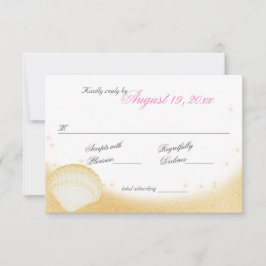 Cartão RSVP Projeção de Sparkle Beach Sea Shells e de Starfish