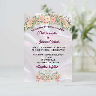 Cartão RSVP Projeto de Casamento Floral Romântico