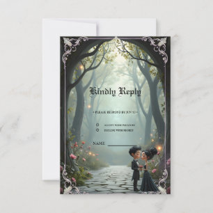 Cartão RSVP Promessas ao Luar – Um Cute Momento de Casamento G