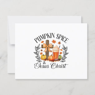 Cartão RSVP Pumpkin Spice E Jesus Cristo Cruzando Pumpkin Chri