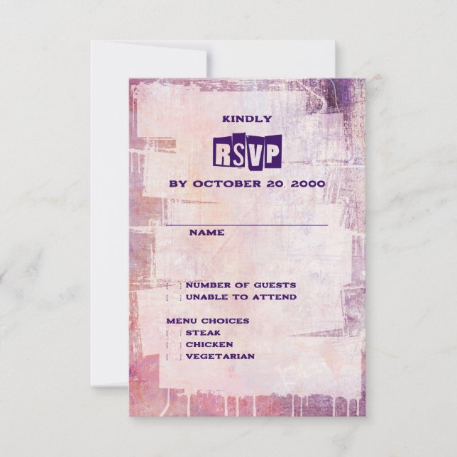 Cartão RSVP Punk Grafite Rock and Roll Wedding (Frente)