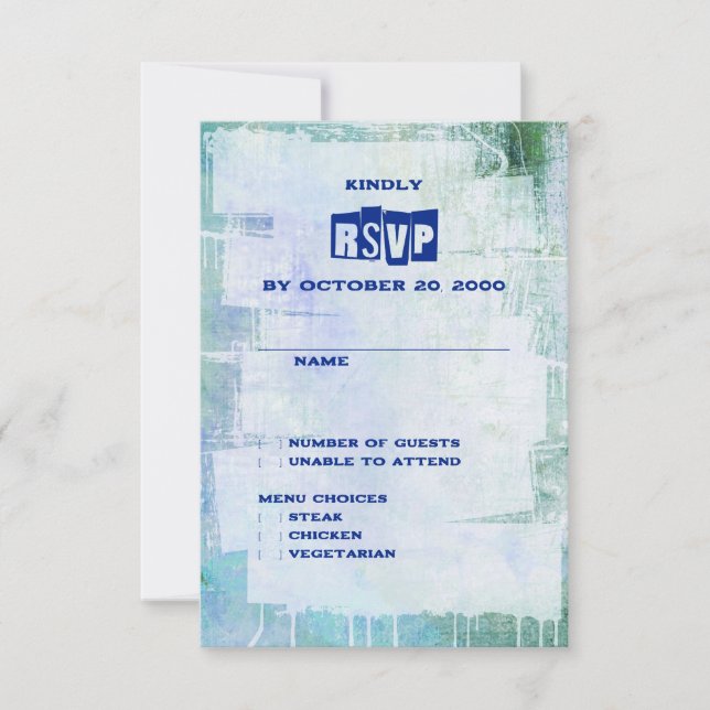 Cartão RSVP Punk Grafite Rock and Roll Wedding (Frente)