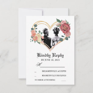 Cartão RSVP Punk Wedding