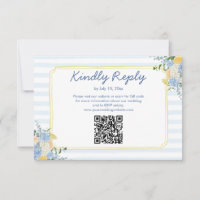 QR de site de casamento com listra amarela e azul