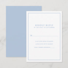 Cartão RSVP Quadro azul empoeirado minimalista elegante
