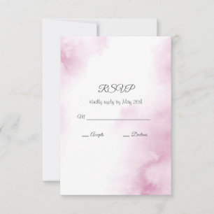 Cartão RSVP Quadro de Abstrato de Aquarela Rosa