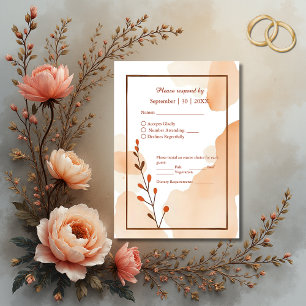 Cartão RSVP Quadro de Aquarela de Boho com abstrato rusticidad