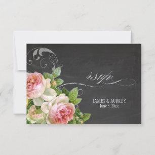 Cartão RSVP Quadros de transferência PixDezines rsvp+rosas de