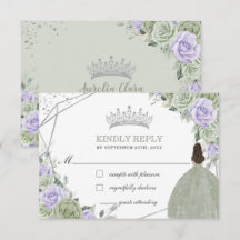 Quinceañera Birthday Sage Green Lavanda Floral