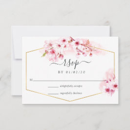 Cartão RSVP Quinceañera de Cerejeira Rosa da Primavera