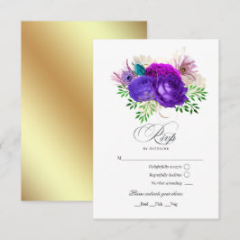 Cartão RSVP Quinceañera Floral Aquarela Carnaval