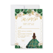 Quinceañera Princesa Floral Verde