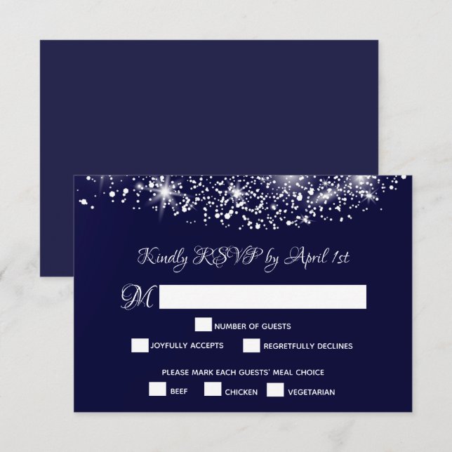 Cartão RSVP Quinceañera Starry Night Sky (Frente/Verso)