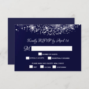 Cartão RSVP Quinceañera Starry Night Sky