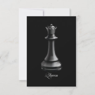 Cartão RSVP Rainha Chess Piece Halloween Figuram Xadrez