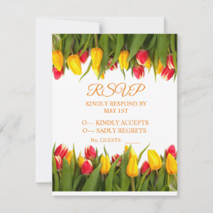 Cartão RSVP Ramalhete de Tulipas Multicoloridas Thunder_Cove