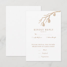 Cartão RSVP Ramo de Pinheiro | Casamento na Floresta de Invern